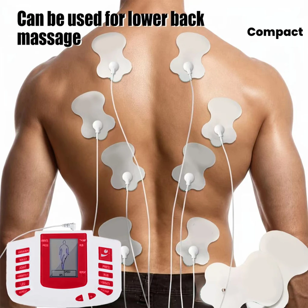 ortable Electronic Muscle Stimulator, Dual Output Unit with 4 Pads for Back, Shoulder, Leg, Making It a Perfect Gift for Family