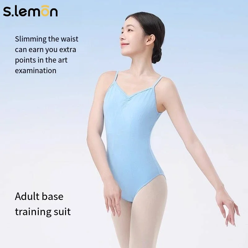 Body da balletto per ginnastica senza schienale con canotta da ballo al limone per donne e ragazze