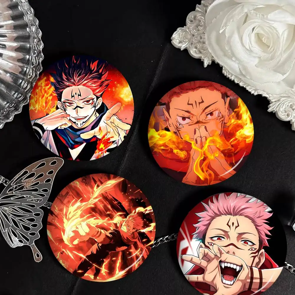 Character Jujutsu Kaisen Ryomen Sukuna Creative Tinplate Soft Button Pins Animal Icon Brooch Lapel Backpack Badge Accessories