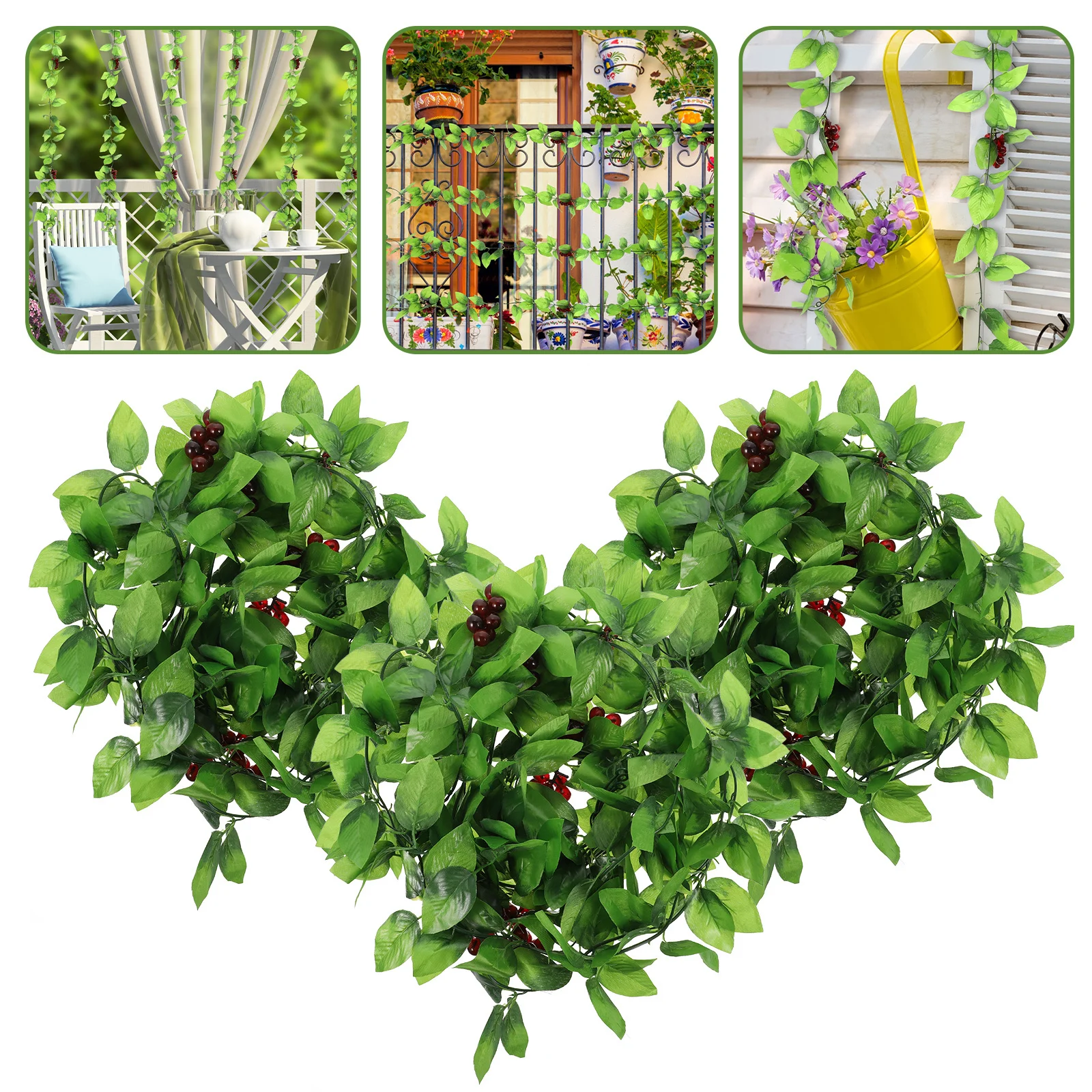 

3pcs Simulation Grapes Vine Realistic Fake Grape Bunch For Home Decor Garden Balcony Photography Props Artificial Fruit Pendant