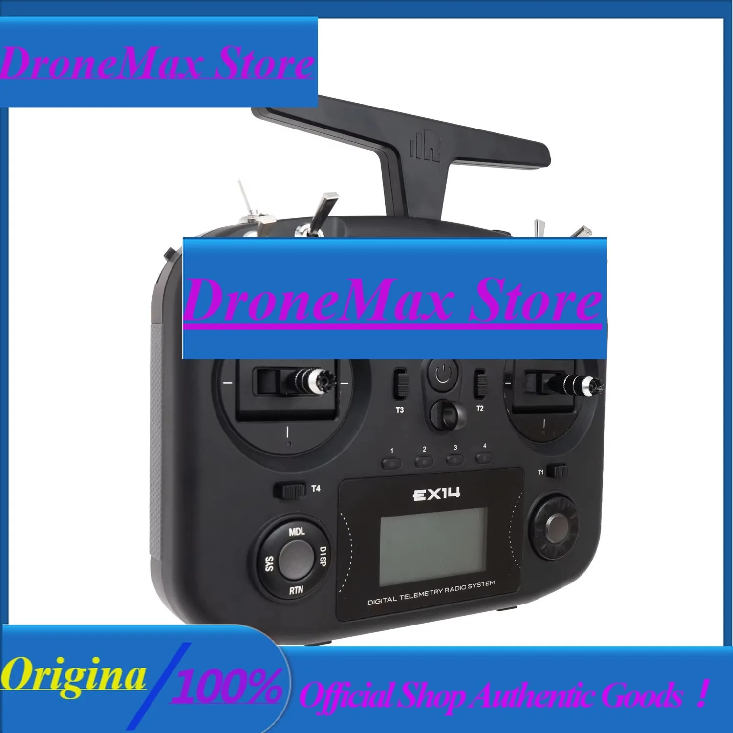 DroMaFrSky EX14 RC Transmitter ECOS Operating System, 2.4GHz ISRM Internal RF, ACCST D16 & Access Support, Lite External Module