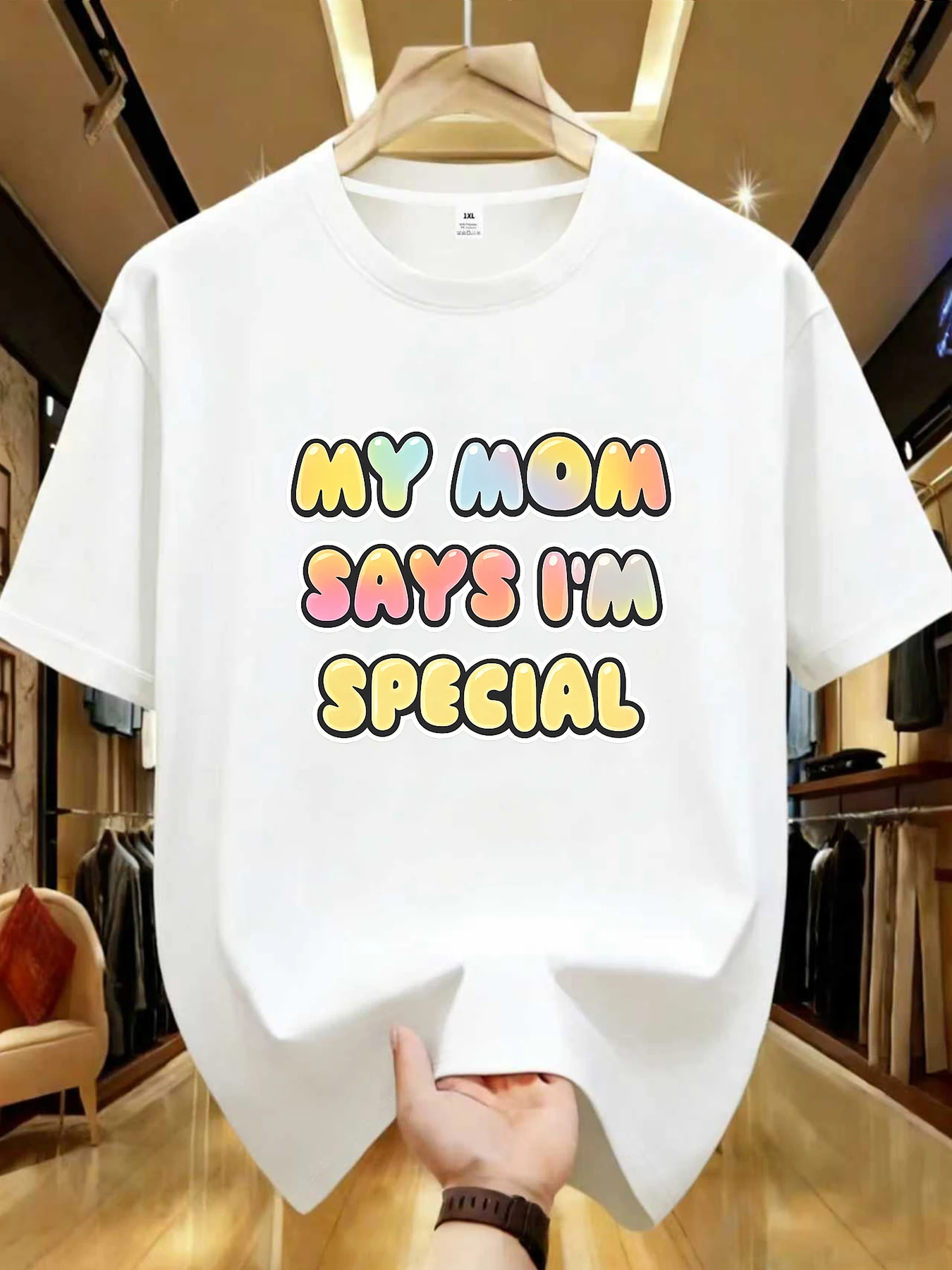 

【WDS019】Модная женская футболка больших размеров с круглым вырезом и принтом букв, летняя повседневная футболка с короткими рукавами, универсальная, в уличном стиле