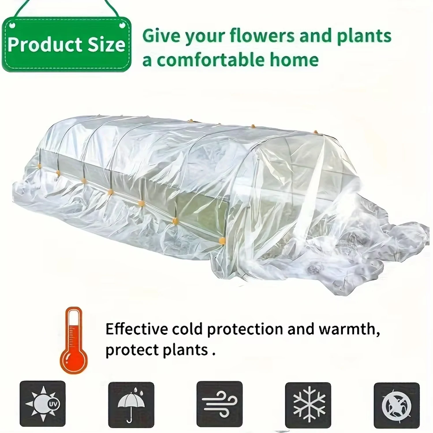 Garden Tunnel Greenhouse Hoops, Hoops Plant Cover, PE Film Tunnel for Outdoor Planting