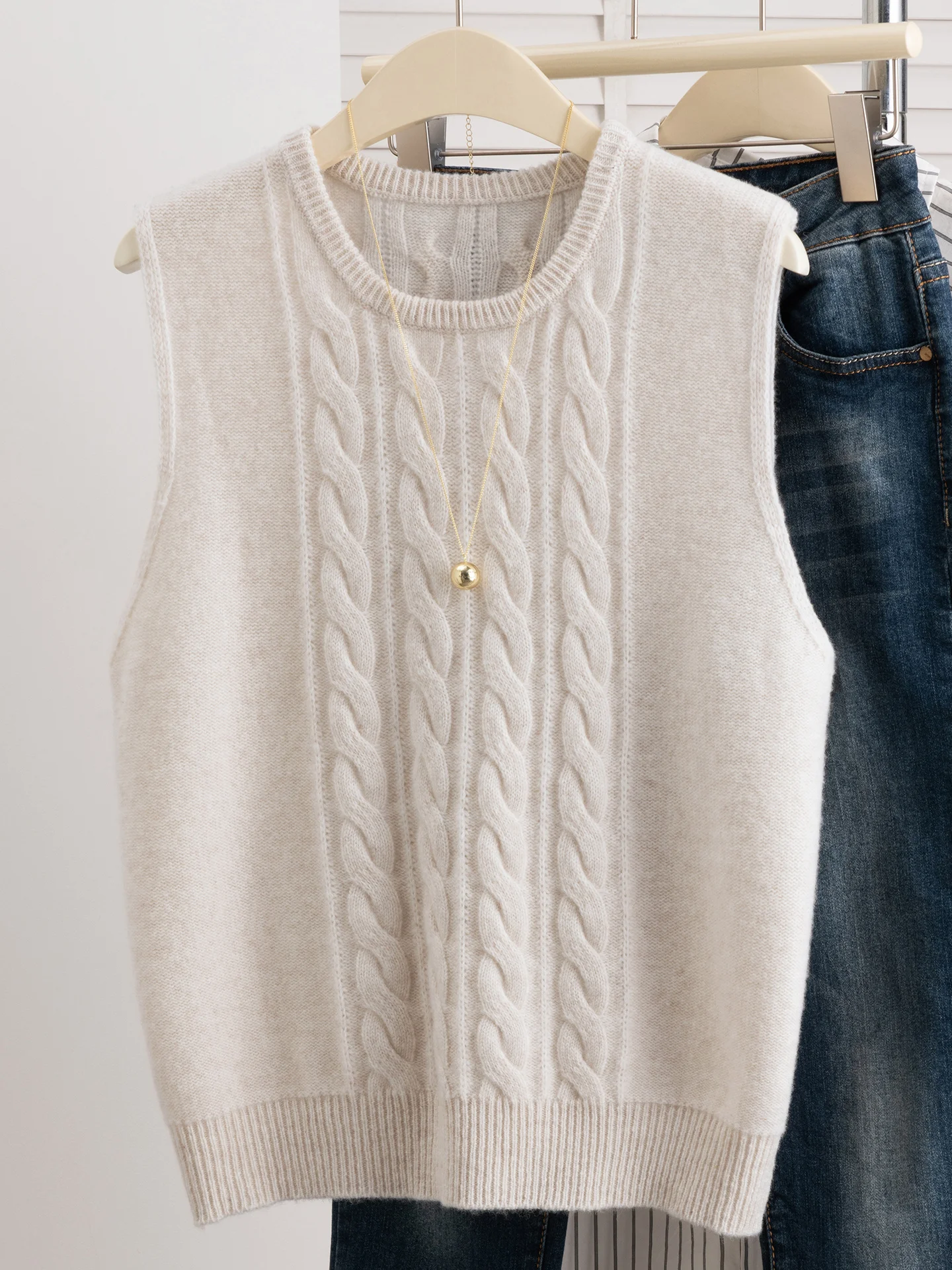 

Высококачественный жилет Camere, женский круглый вязаный свободный шерстяной свитер Ne Svel, осень-зима, повседневный теплый термобелье