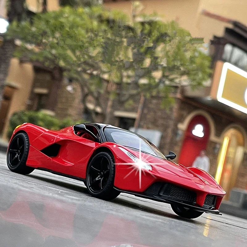 

Модель спортивного автомобиля Ferrari Laferrari из сплава в масштабе 1:22, литой металлический игрушечный автомобиль, модель автомобиля со звуковой фотографией, детский подарок E181