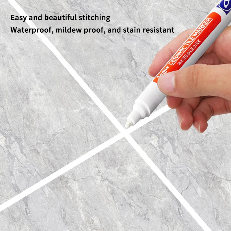 Rotulador de azulejo a prueba de agua, bolígrafo para lechada, restaurador de costuras de pared, marca de azulejo de cerámica, hermosa costura, herramientas de reparación de costuras de pared para cocina y baño