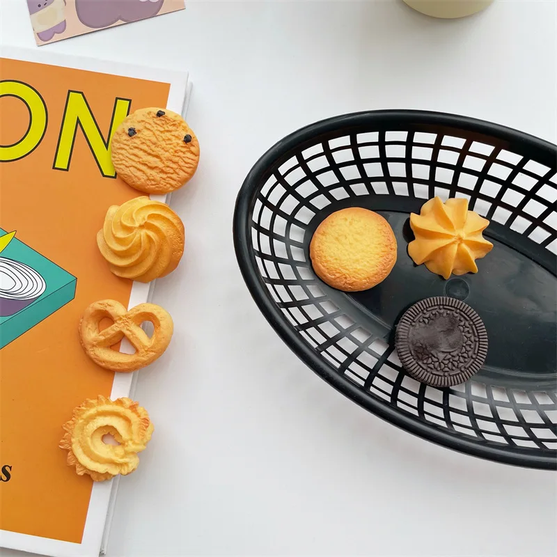 1pcs Plastic Bread Basket Fruit Vegetable Basket Round Basket for Chips Other Snacks Basket for Fried Chicken and Burgers