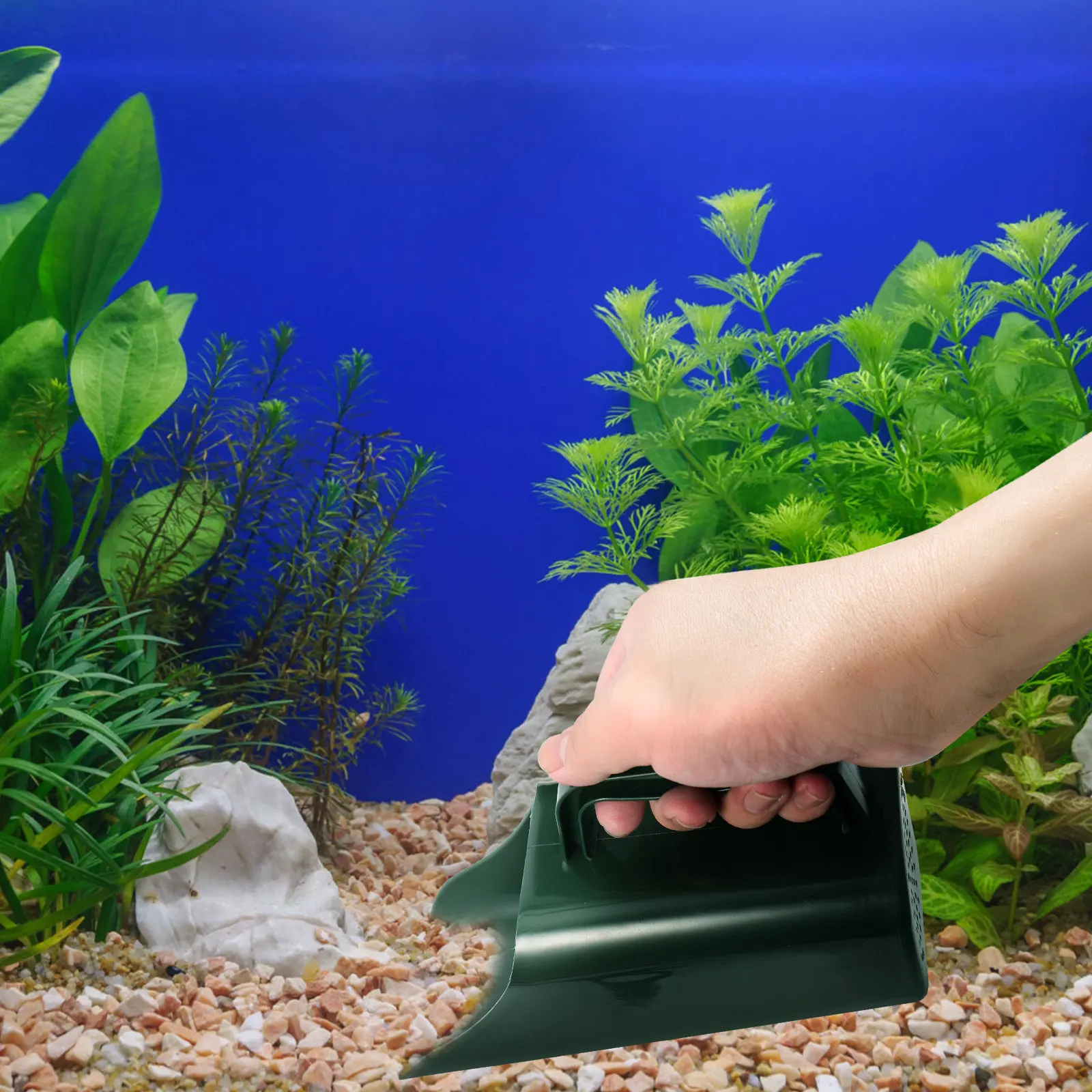 Fish Tank Sediment Cleaning Shovel Green Plastic Durable Practical Aquarium Bottom Sand Shovel Aquarium Cleaning Tool
