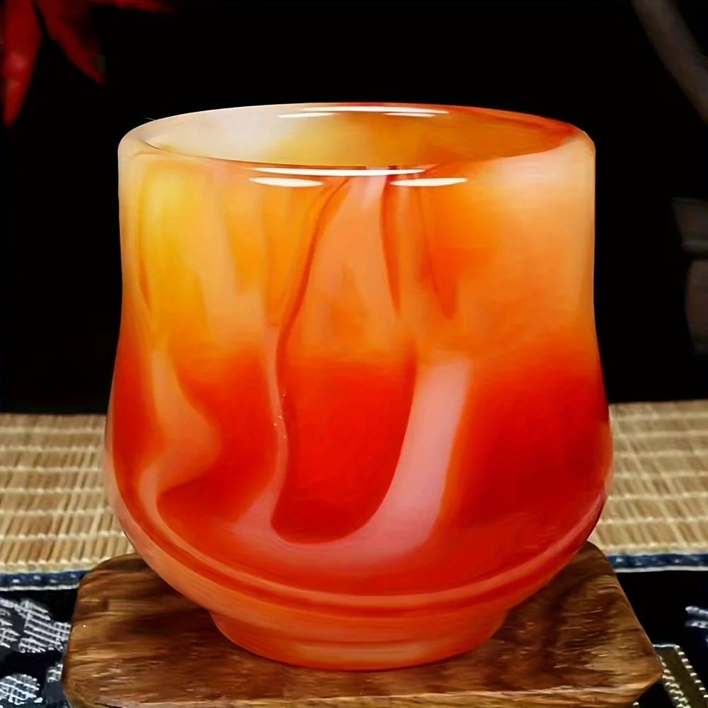 1PC Agate & Quartz Crystal Tea Set - Onyx & Rock Bowl Combo for Home Office Decor, Perfect Gift for Holidays & Special Occasions