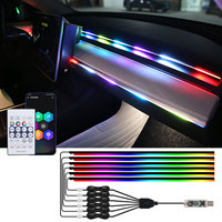 6/10 in 1 Car Led Ambient Lights RGB Symphony Auto Interior Strip Lights Remote/APP Control Decorative Atmosphere Lamp