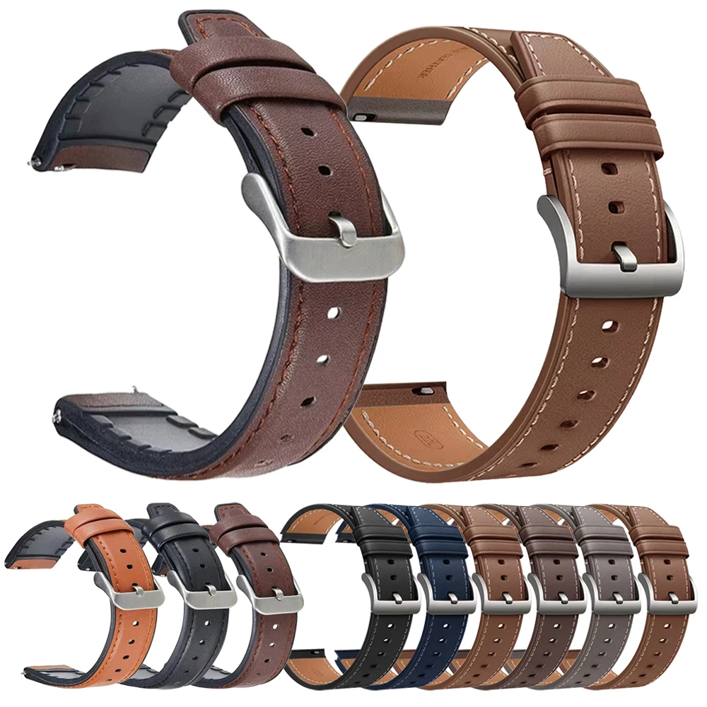 Leather Watch Band,Quick Replacement 22mm Watch Straps, Fits Samsung Galaxy Watch, Garmin Huawei Watch Amazfit Watch Accessorie