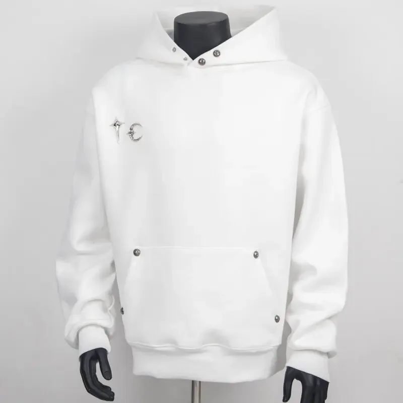 Thug Club Heavy Base Simple Metal Decoration Solid Color Loose Casual Hooded Sweater