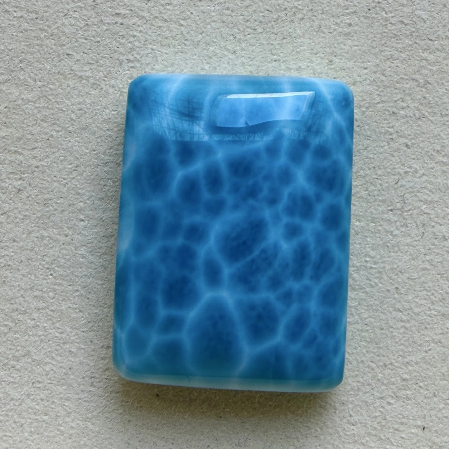 

Натуральный синий ларимар: кулон-подвеска, ожерелье с прямоугольным камнем 34/25.3/11.7 мм, для женщин и мужчин, из ларимара, 18-каратное золото, модные ювелирные изделия AAAAAA