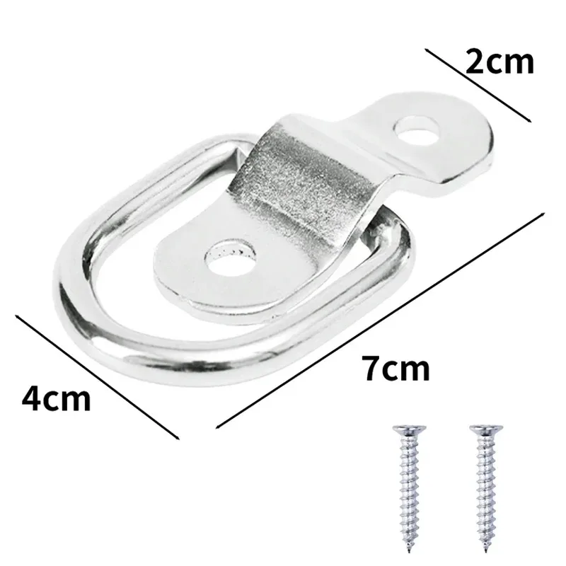 Stainless Steel D Rings Tie Down Anchors Ring Pull Hook Lashing Ring Load with Screw for Car Boat Cargo Trailer Vehicles RV Van