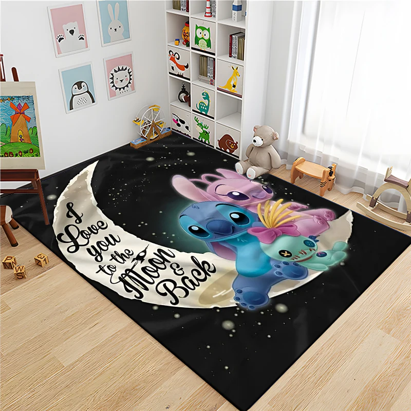 Disney Carpet Kids Non-slip Stitch Large Area Rug Fashion 3D Print Carpet for Living Room Bedroom Sofa Doormat Home Decor Gift