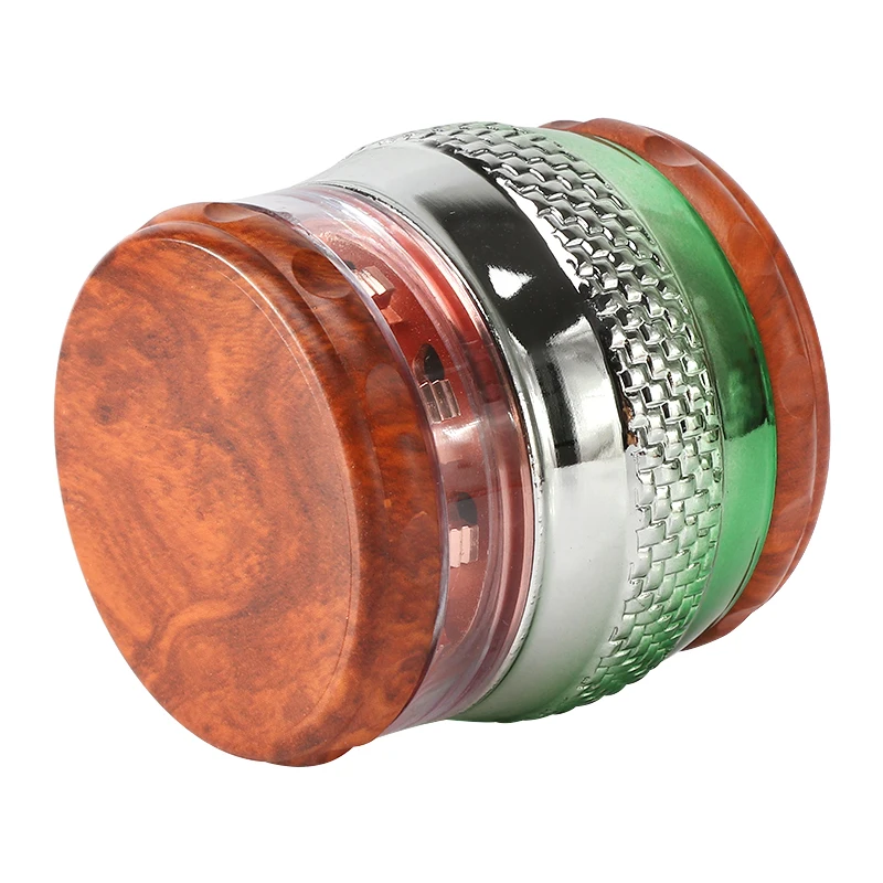 70MM Dia  Tobacco Grinder Herb Grinder with Colorful Top Cover Smoke Grinder Metal Kitchen Gadgets 1PC