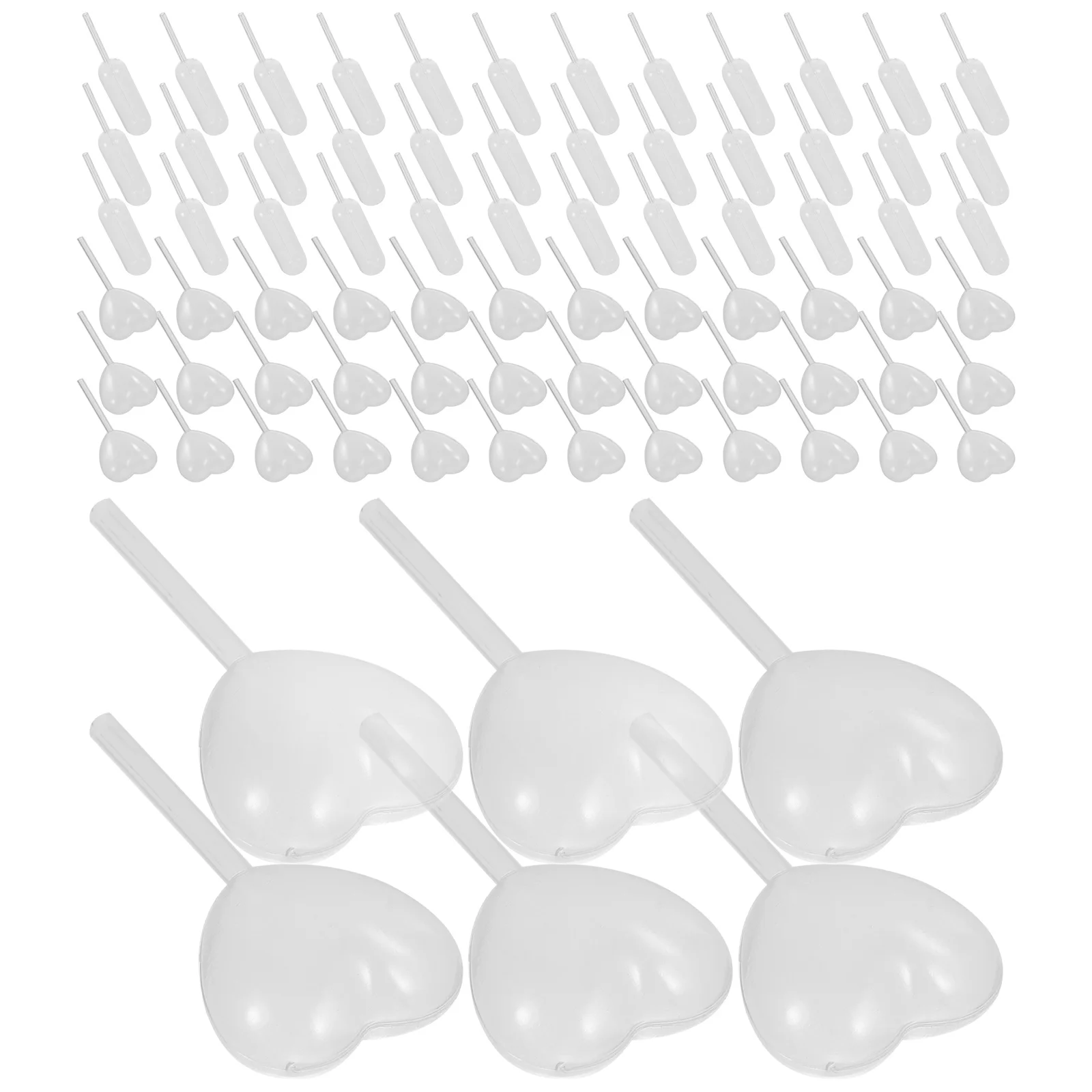 

100 Pcs Heart Shaped Pipettes Rectangular Dropper Cake Sturdy for Cupcakes Easy Use Liquid Dropper Pipettes Chocolate