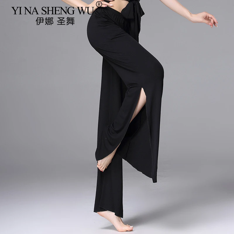 Ropa de práctica de danza del vientre para mujer, pantalones divididos de Modal, pantalones de bailarina Oriental de entrenamiento de baile para damas