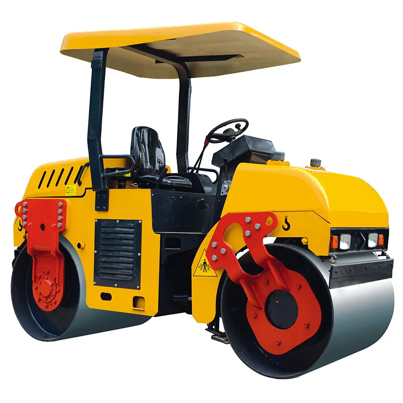 Mini Road Roller 2 Steel Wheels 1 to 3 Ton Capacity Small Diesel Engine 1 Ton Roller CE Certified