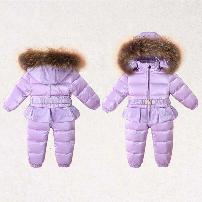 Russian Winter Snowsuit 2023 -30 Baby girl Clothes 80% Duck Down Jacket coat Outdoor Infant Girls clothing Kids Jumpsuit 1~4y