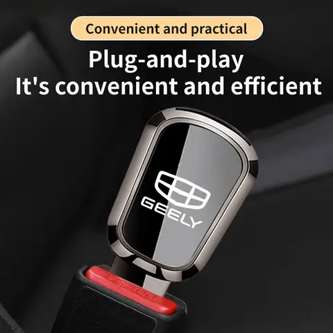 GEELY Car Seat Belt Extender Clip Buckle Universal Zinc Alloy Safety Belt Extension Insert Lock Socket for Comfortable Driving