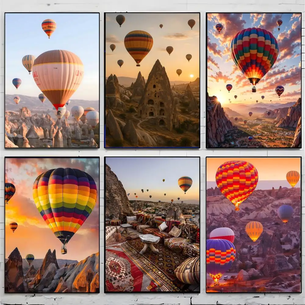 Magical Travel Destination Cappadocia Hot Air Balloons Poster Premium Decor Art & Gift for Household Lounge Home Ornaments