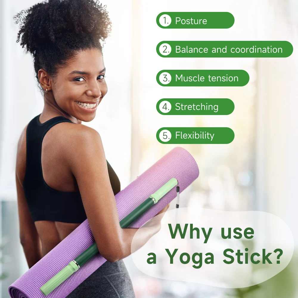 Yoga Stick for Stretching Relaxation Tool Roller Hunchback Corrector Open Back Standing Training Stick for Fitness accessories - view 2