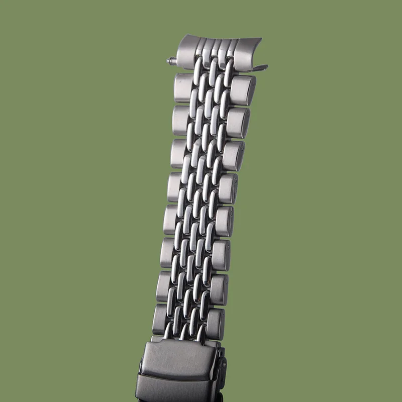 22MM 316L Stainless steel Curved End Bead of Rice Watch Band Strap Bracelet Fit For Seiko SKX007 SKX009 SKX173 Watch