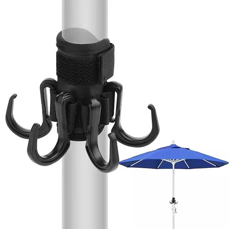 Durable Beach Umbrella Hanging Hook 6 Hooks Beach Accessories Towels Camera Bags Clothes Hanger Camping Holder Trip Clip