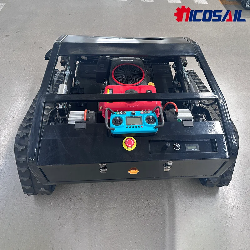 Small Crawler Commercial Lawn Mower - 4-Stroke Simple Design Automatic Remote Control Industrial Grass Cutter