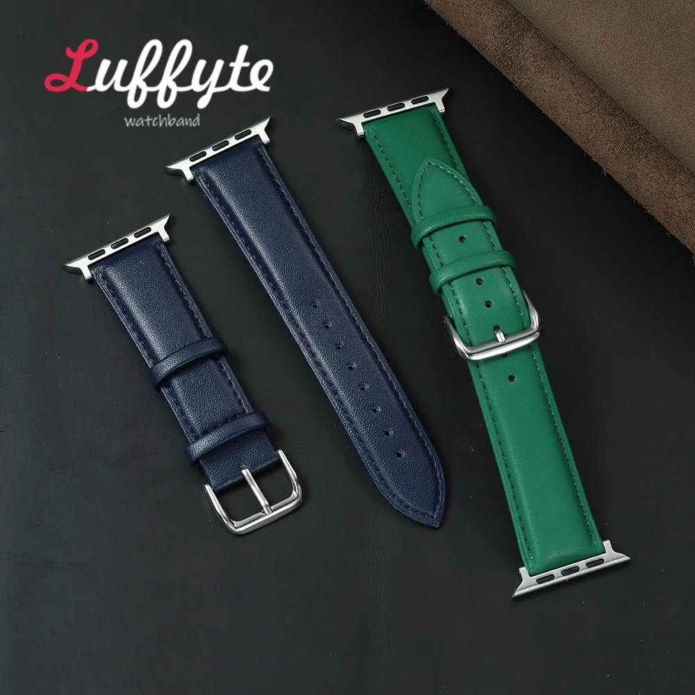Kunstleder-Armband für Apple Watch 1–10 Ultra SE 2, Armband für IWatch 38/40/41/42/44/45/46/49 mm, weiches Armband