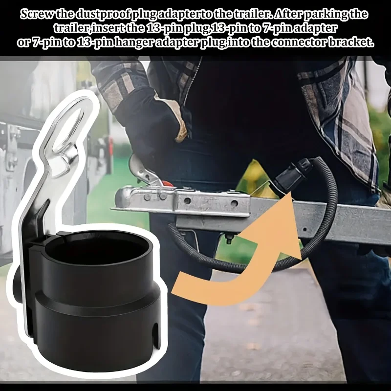 

7-13 Pin Trailer Connector Bracket With Tow Bar Plug Installation Durable Waterproof Front Placement For Parking Trailers Part