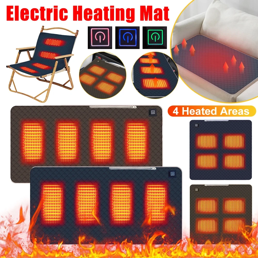 

Electric Heated Cushion USB Heating Pad Winter Warming Heated Seat Cushion for Outdoor Camping Travel Heated Mat (No Battery)