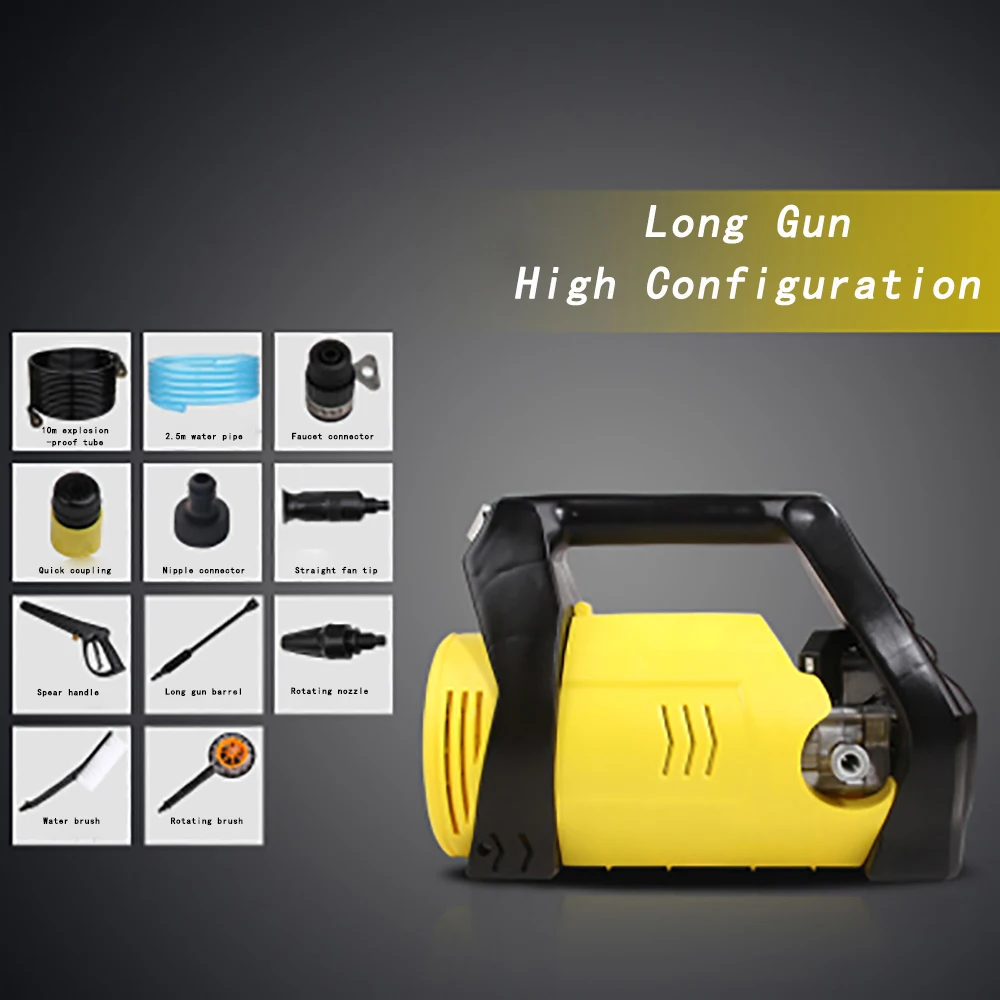 220V High Pressure Car Washing Machine Household Automatic Car Cleaning Tools Foam Cleaning Low Noise Floor Cleaning Machine