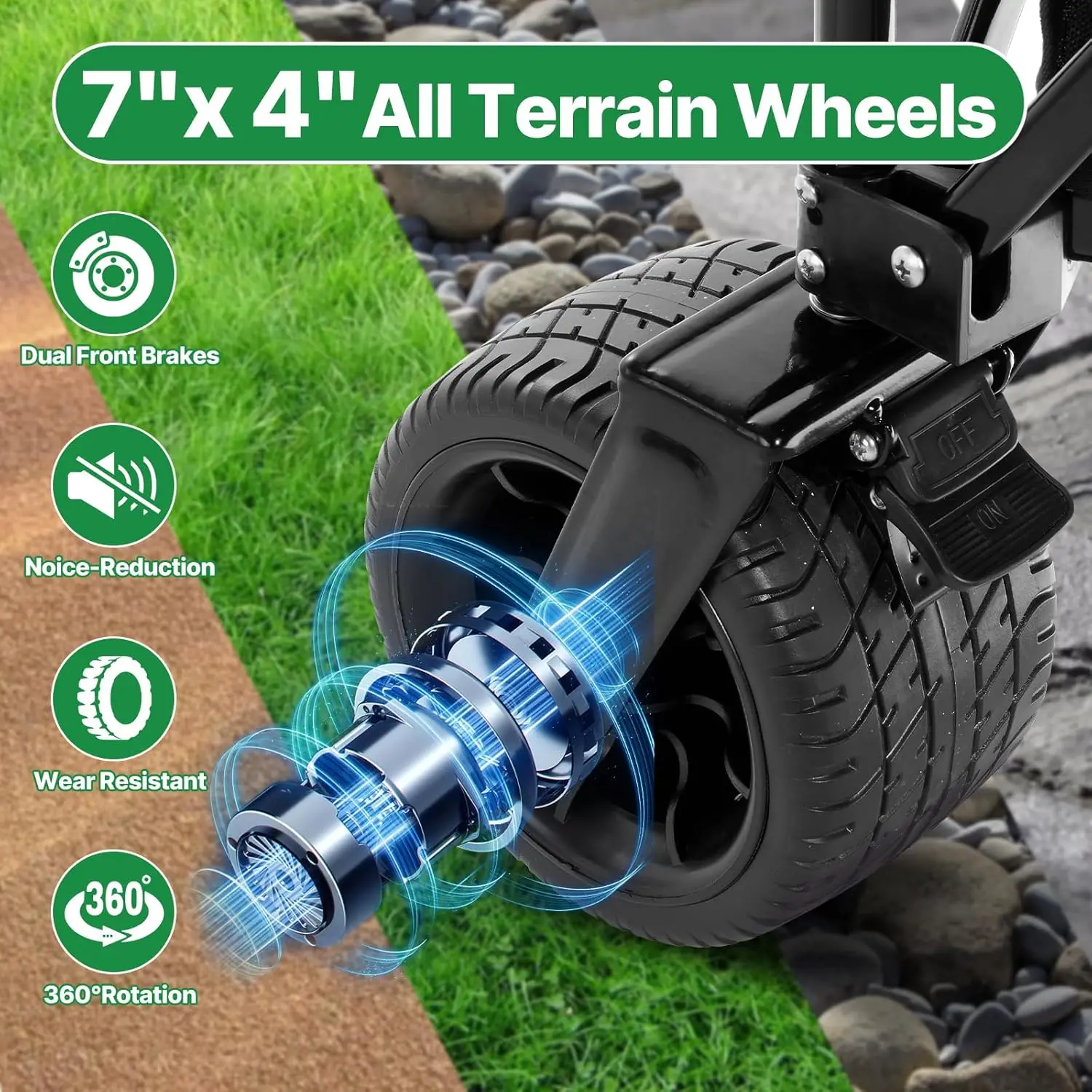 Folding Push Pull Beach Wagon Cart with All Terrain Wheels, 500 lbs Capacity, Collapsible for Camping Sports Garden