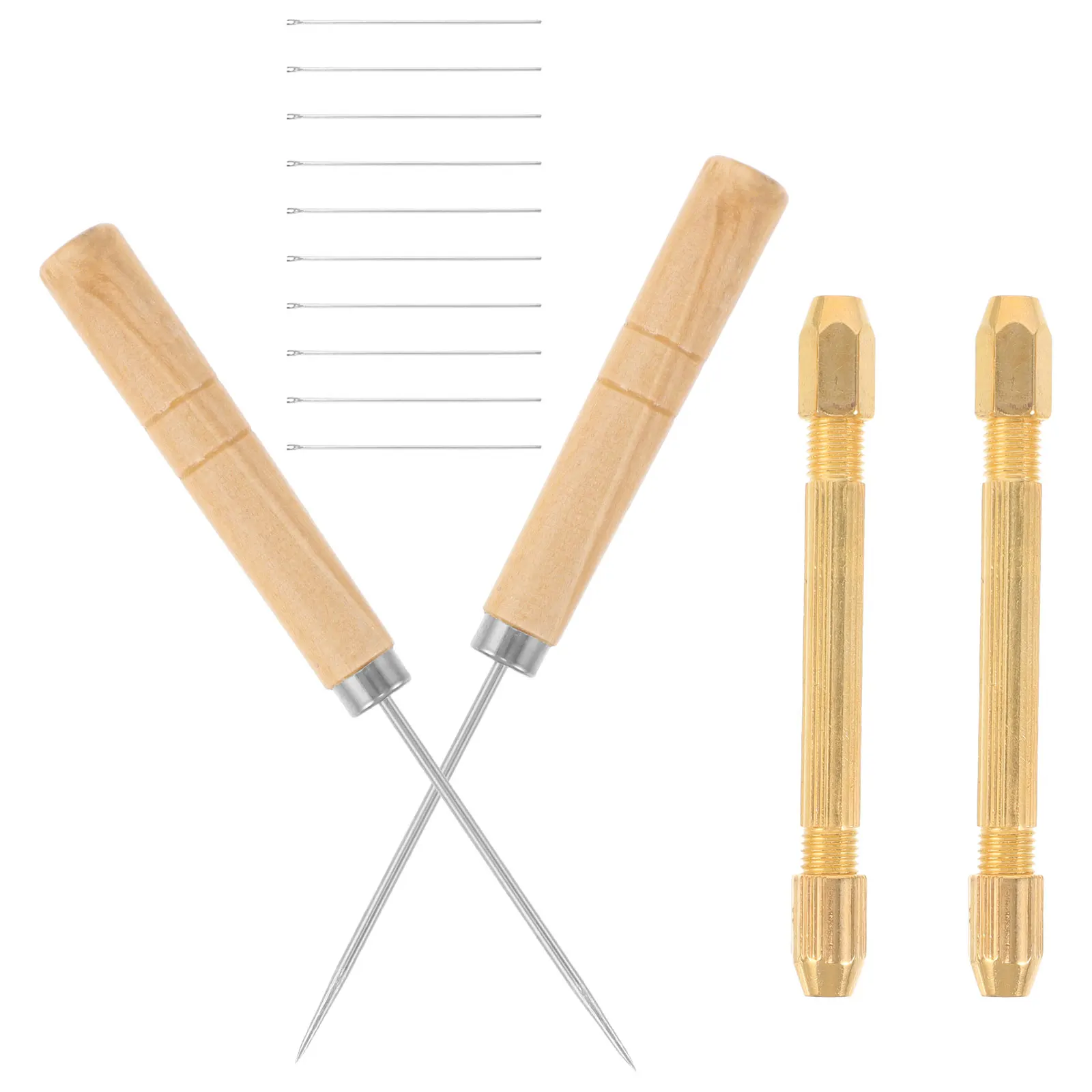 

1Set Reroot Tool Implantation Kit Replaceable Needles Durable Copper Handle Awl Tool For Diy Hair Rooting Kit