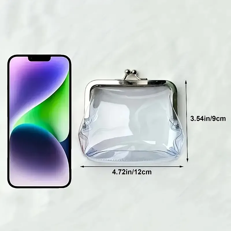 1pc Mini Waterproof Storage Bag PVC Material Coin Purse Bank Card Holder Portable Earphone Cable Cosmetic Storage For Travel Dai