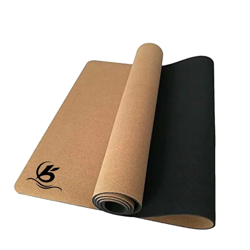 

Factory Good Price Custom Logo Eco Friendly Custom Nature Cork Rubber Fitness Yoga Mat
