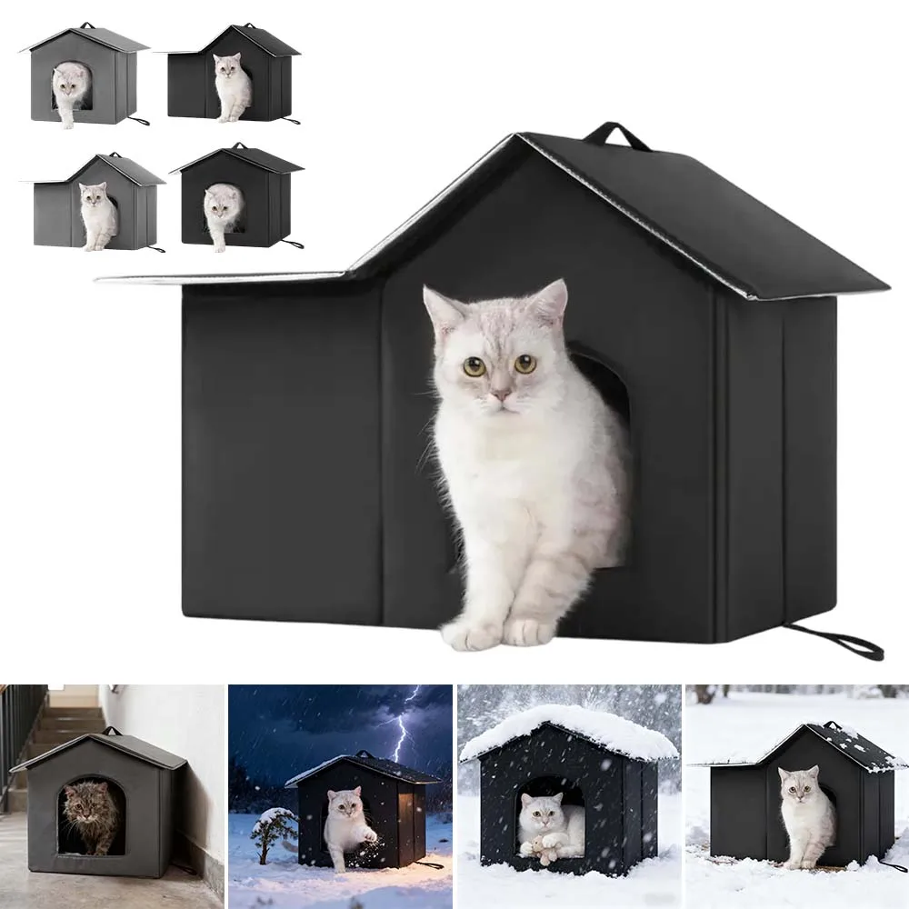 

Outdoor Thickened Stray Cat House Weatherproof Cold-Resistant Oxford Fabric Suitable for Kitten Puppies Cat Bed for All Seasons