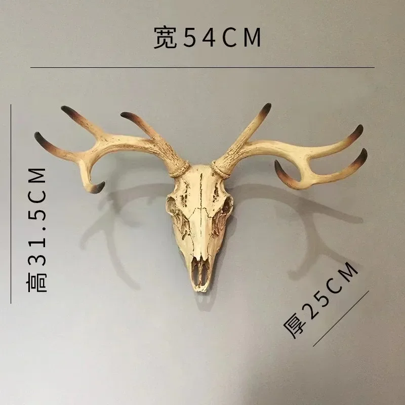 Rack Bust Hunting Cabin or Lodge Wall Decoration Mount Resin Deer Antler Simulation Sheep Head Skeleton Halloween Decoration