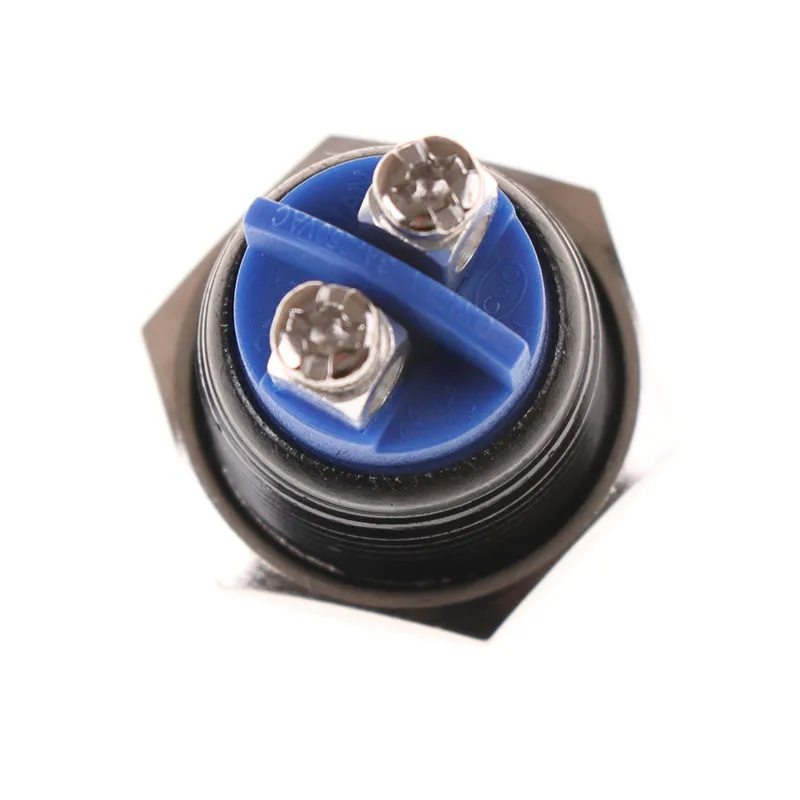 1PC 16mm Stainless Steel Black Waterproof Starter Switch Momentary Button