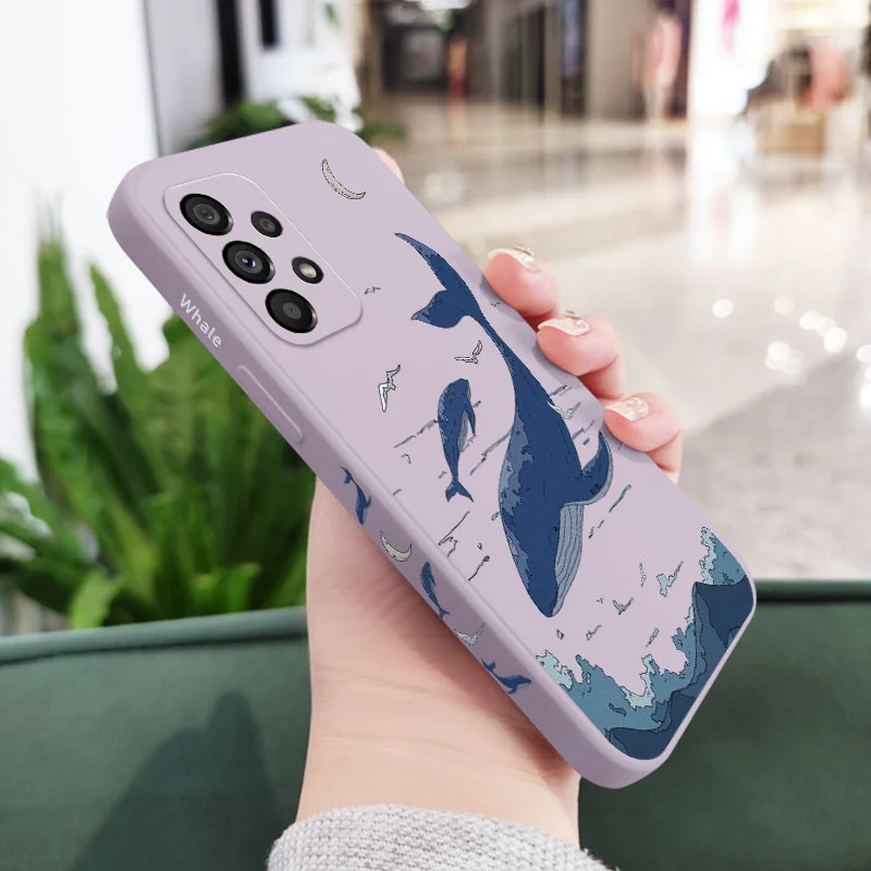 Fantasy Whale Case For Samsung A54 A34 A24 A14 A15 A25 A35 A55 A73 A53 A33 A23 A13 A03 A03S A72 A52 A52S A32 A04 A22 A04S 4G 5G