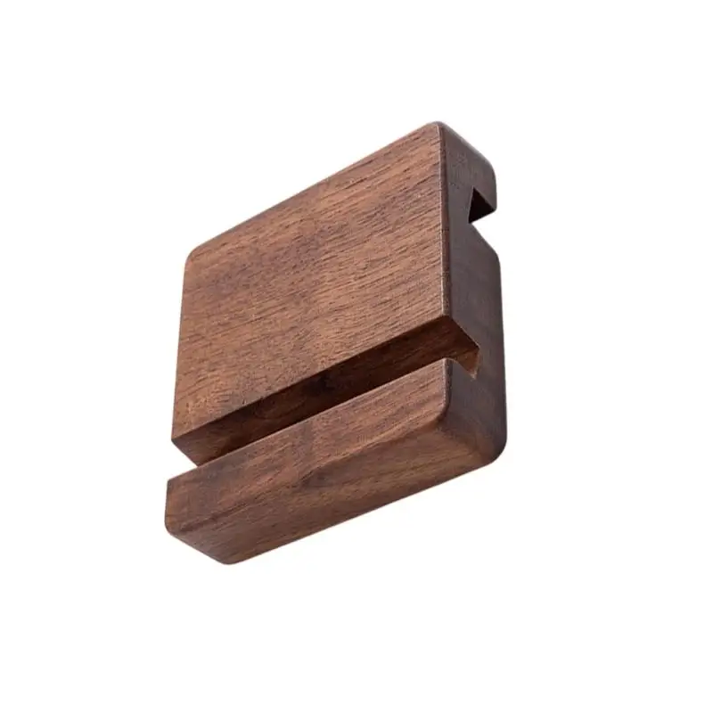 31BA Elegant Retro Wooden Mobile Device Holder Supports Landscape Portrait Mode For Handsfree Viewing Universal Phone Stand