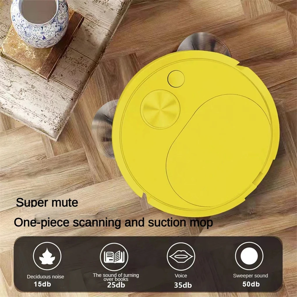 Sweeping Robot Household Automatic Cleaning Machine USB Intelligent Garbage Remover Sweep Suck Drag Vacuum Yellow