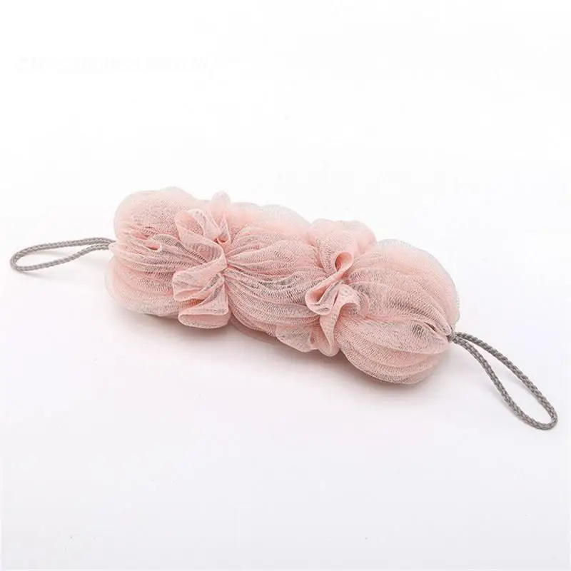 Body Scrub Back Skin-friendly Polychromatic Fine Silk Rub Back Strip Bath Flower Long Bath Strip Convenient Pe Mesh Bath Brush