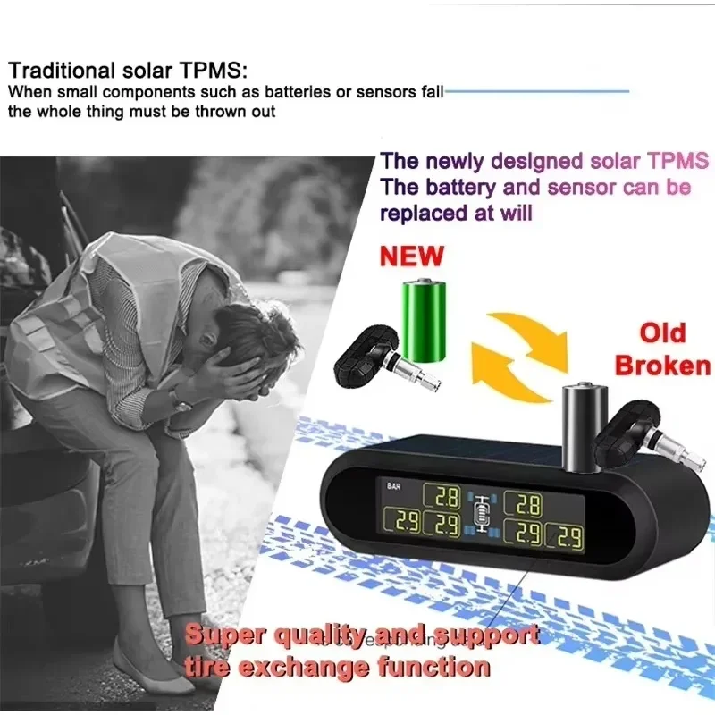2026 New 2026 In stock In stock Manufacturer Solar Energy External Tpms Truck Trailer 10 12 16 18 22wheels Sensors Tyre Pressure