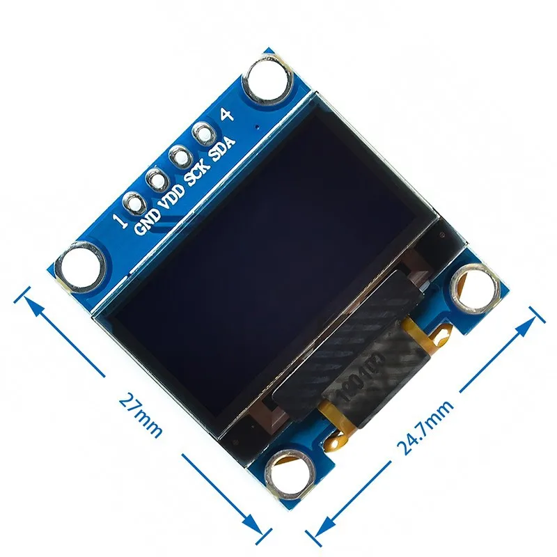 Modulo display SmallOLED per comunicazione IIC bicolore blu bianco giallo e blu da 0,96 pollici 51 Microcomputer a chip singolo