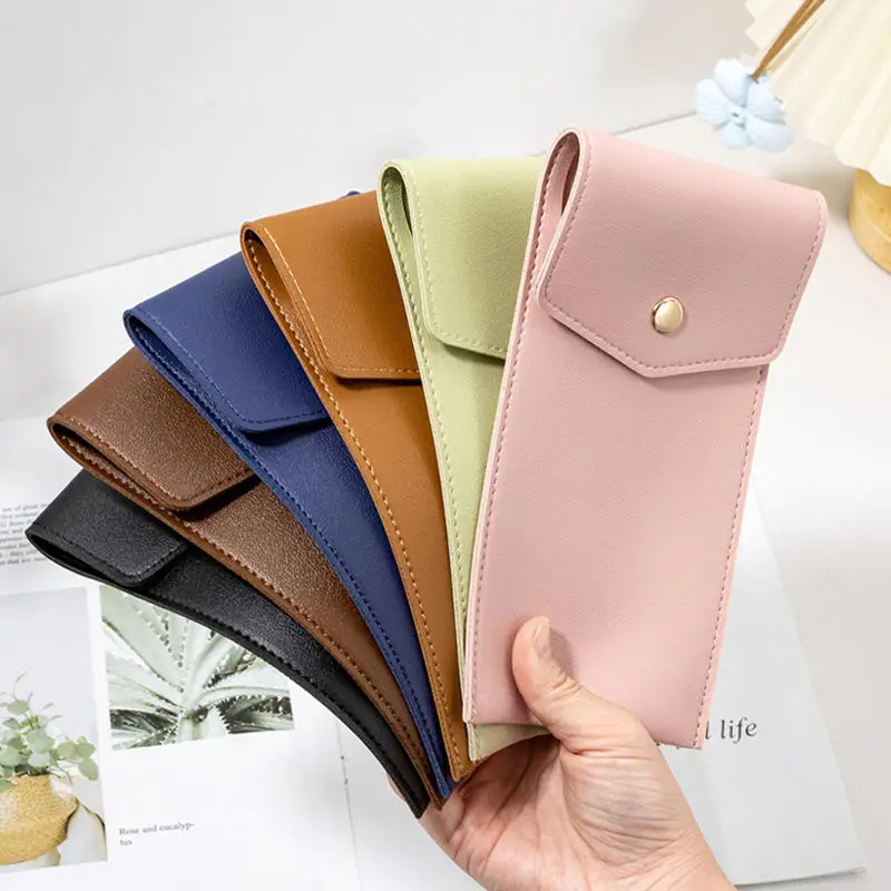 PU Leather Pen Bag Business Office Pen Signature Pen Storage Bag Portable Leak-proof Ink Ball Pen Pen Holder Stationery Bag