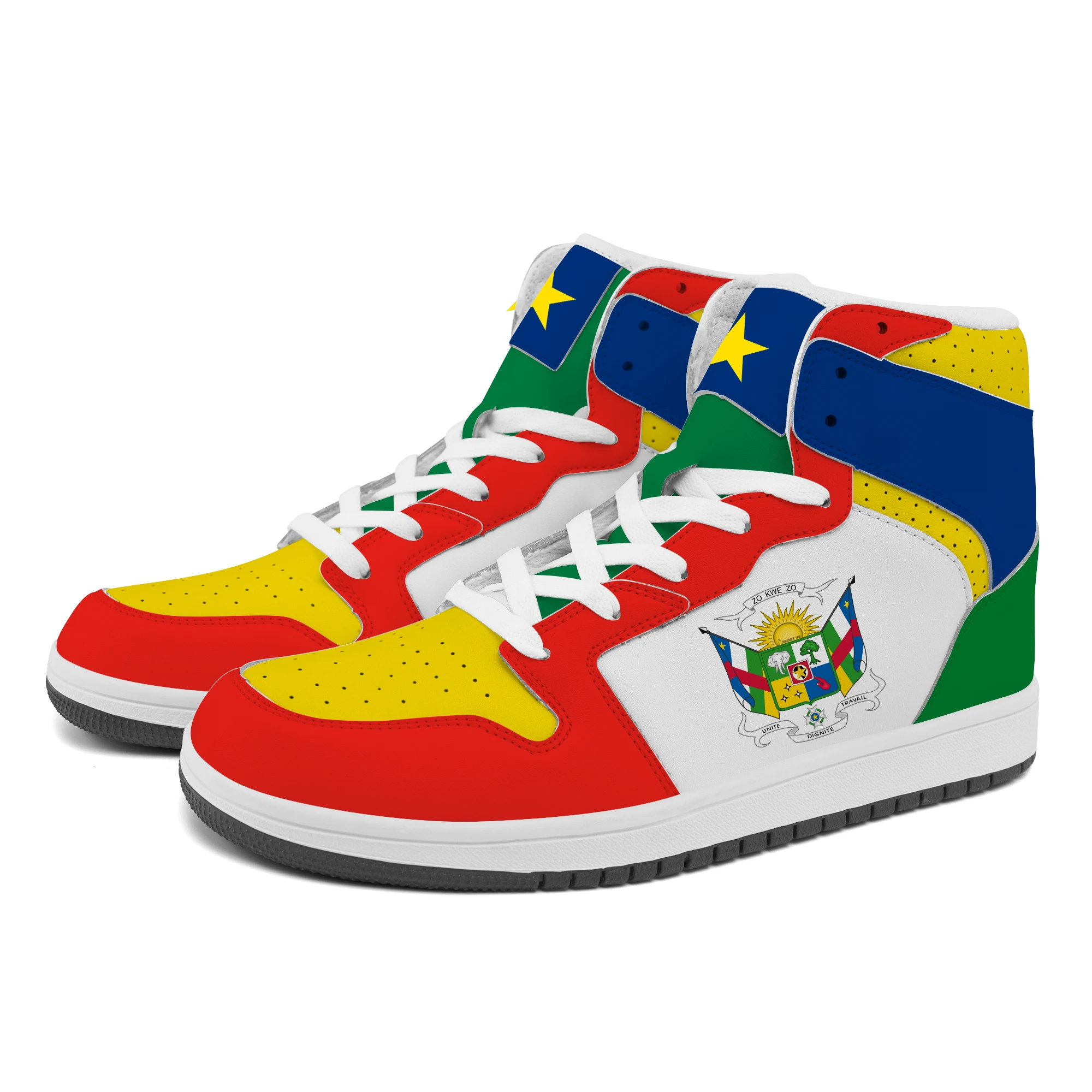 

Dropshipping Print On Demand Men Women Custom Sneaker Shoes Central African Flag Custom Printing Free Shipping