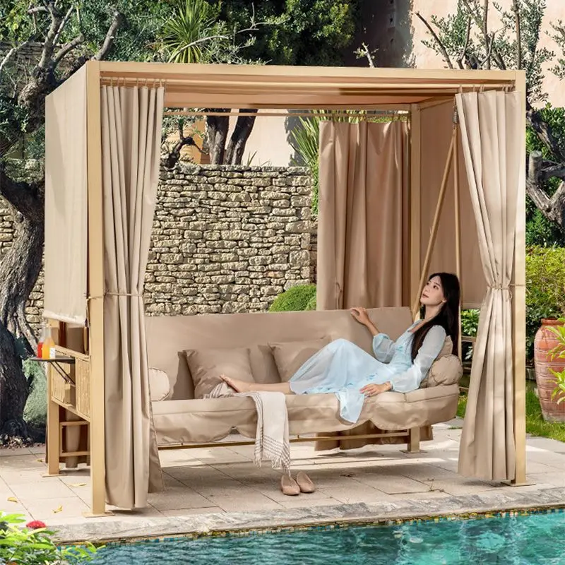

Outdoor courtyard leisure bed lazy cradle adult balcony indoor wrought iron swing hanging chair